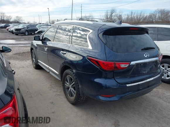 2017 Infiniti QX60 with VIN 5N1DL0MM2HC554832, listed as a IAAI auction lot 41664376 with 109,556 mi miles and . Bid and sale history available at DreamBid. Image 3.