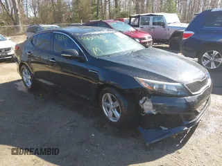 2014 Kia Optima LX with VIN 5XXGM4A71EG270298, listed as a IAAI auction lot 41839869 with 126,209 mi miles. Bid and sale history available at carsss.com. Image 1.