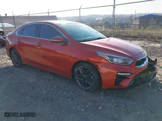 2019 Kia Forte EX with VIN 3KPF54AD7KE070948, listed as a IAAI auction lot 41982763 with 104,915 mi miles. Bid and sale history available at carsss.com. Image 1.