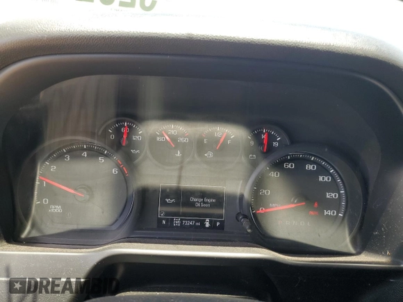 2019 Chevrolet Silverado 1500 Custom with VIN 1GCPYBEH8KZ221278, listed as a Copart auction lot 52927094 with 73,247 mi miles and Salvage Title. Bid and sale history available at DreamBid. Image 9.