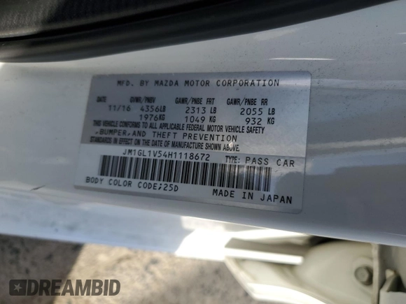 2017 Mazda Mazda6 Touring with VIN JM1GL1V54H1118672, listed as a Copart auction lot 50909805 with 73,336 mi miles and Salvage Title. Bid and sale history available at carsss.com. Image 13.