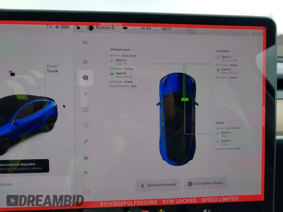 2020 Tesla Model Y Long Range with VIN 5YJYGDEF0LF000380, listed as a IAAI auction lot 41867489 with 66,294 mi miles and . Bid and sale history available at DreamBid. Image 18.