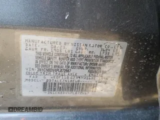 2023 Nissan Versa S z VIN 3N1CN8DV4PL872667, wystawiony jako Copart lot #87870005 z przebiegiem 17 702 mil mil oraz Szkoda całkowita • Salvage title. Historia ofert i sprzedaży dostępna na DreamBid. Obrazek 12.