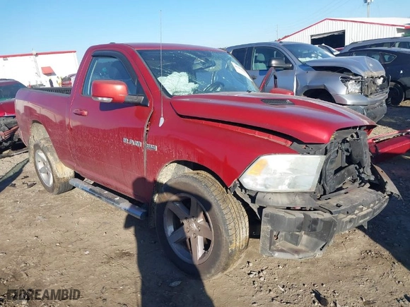 2010 Dodge Ram 1500 ST with VIN 3D7JB1ET9AG165703, listed as a IAAI auction lot 41455947 with 1 mi miles. Bid and sale history available at carsss.com. Image 1.