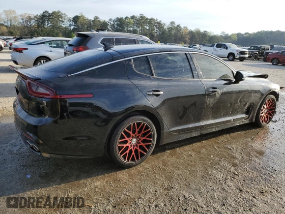 2018 Kia Stinger with VIN KNAE15LA7J6036770, listed as a Copart auction lot 50615925 with 93,615 mi miles and Clean Title. Bid and sale history available at carsss.com. Image 3.