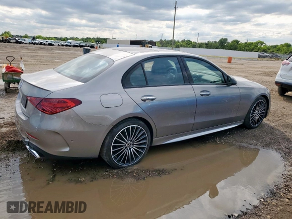 2024 Mercedes-Benz C 300 with VIN W1KAF4GB8RR164869, listed as a Copart auction lot 55631285 with 10,337 mi miles and Salvage title. Bid and sale history available at DreamBid. Image 3.