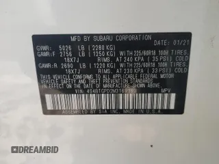 2021 Subaru Outback Touring XT with VIN 4S4BTGPD2M3169180, listed as a Copart auction lot 62738905 with 34,574 mi miles and Salvage title. Bid and sale history available at DreamBid. Image 13.