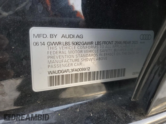 2015 Audi S4 Premium Plus with VIN WAUDGAFL3FA009912, listed as a Copart auction lot 78012314 with 85,212 mi miles and Clean Title. Bid and sale history available at carsss.com. Image 15.