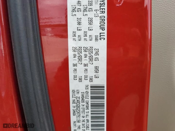 2013 Dodge Grand Caravan SXT with VIN 2C4RDGBG2DR791190, listed as a Copart auction lot 48193165 with 138,116 mi miles and Salvage Title. Bid and sale history available at carsss.com. Image 14.