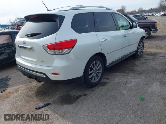 2015 Nissan Pathfinder Platinum with VIN 5N1AR2MN0FC648839, listed as a IAAI auction lot 41954795 with 123,730 mi miles and . Bid and sale history available at DreamBid. Image 4.