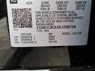 2024 Chevrolet Traverse AWD Z71 with VIN 1GNEVJKS1RJ208754, listed as a Copart auction lot 82891294 with 6,559 mi miles and Salvage Title. Bid and sale history available at carsss.com. Image 15.
