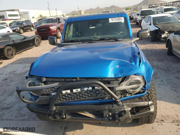 2023 Ford Bronco with VIN 1FMEE5DH6PLA97293, listed as a Copart auction lot 70724884 with 18,653 mi miles and Salvage Title. Bid and sale history available at carsss.com. Image 5.