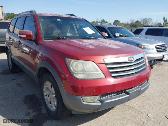 2009 Kia Borrego LX with VIN KNDJJ741795021909, listed as a IAAI auction lot 41734595 with 164,383 mi miles. Bid and sale history available at carsss.com. Image 1.