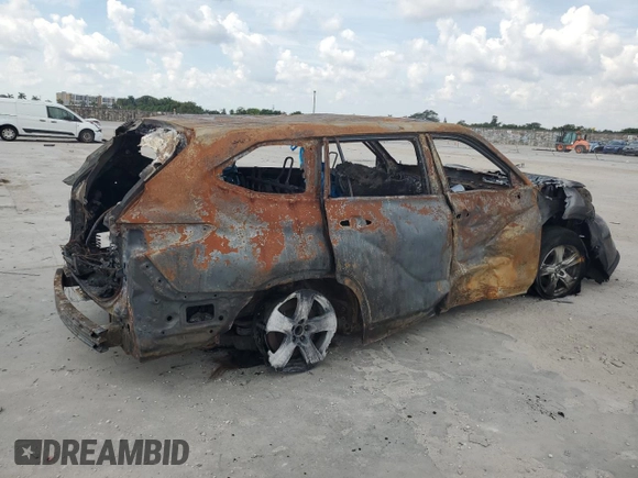 2021 Toyota Highlander L with VIN 5TDCZRAH6MS057978, listed as a Copart auction lot 49118145 with Not provided miles and Non repairable. Bid and sale history available at DreamBid. Image 3.