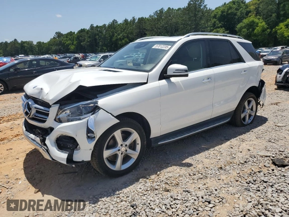 2017 Mercedes-Benz GLE 350 with VIN 4JGDA5JB6HA853368, listed as a Copart auction lot 57012235 with 165,602 mi miles and Salvage title. Bid and sale history available at DreamBid. Image 1.