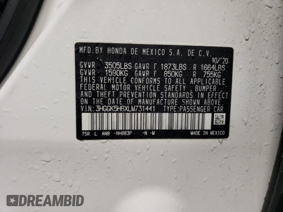 2020 Honda Fit Sport z VIN 3HGGK5H6XLM731441, wystawiony jako Copart lot #42935253 z przebiegiem 20 750 mil mil oraz . Historia ofert i sprzedaży dostępna na DreamBid. Obrazek 12.