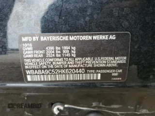 2017 BMW 3 Series 320i z VIN WBA8A9C52HK620440, wystawiony jako Copart lot #54100435 z przebiegiem 104 555 mil mil oraz Szkoda całkowita • Salvage title. Historia ofert i sprzedaży dostępna na DreamBid. Obrazek 12.