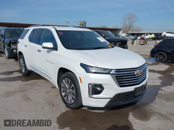 2023 Chevrolet Traverse Premier with VIN 1GNERKKW7PJ276518, listed as a IAAI auction lot 41860600 with 25,529 mi miles and . Bid and sale history available at DreamBid. Image 1.