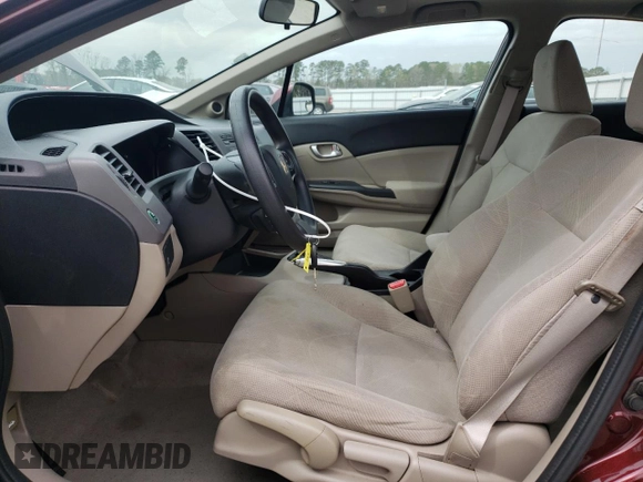 2012 Honda Civic EX with VIN 19XFB2F83CE053591, listed as a Copart auction lot 50392235 with 137,410 mi miles and Salvage Title. Bid and sale history available at DreamBid. Image 7.