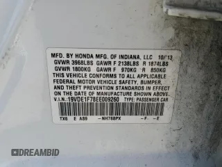 2014 Acura ILX Technology with VIN 19VDE1F78EE009260, listed as a Copart auction lot 64614225 with 133,560 mi miles and Salvage title. Bid and sale history available at DreamBid. Image 12.
