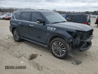 2018 Infiniti QX80 with VIN JN8AZ2NF3J9660053, listed as a Copart auction lot 47475485 with 158,911 mi miles and Clean Title. Bid and sale history available at DreamBid. Image 4.