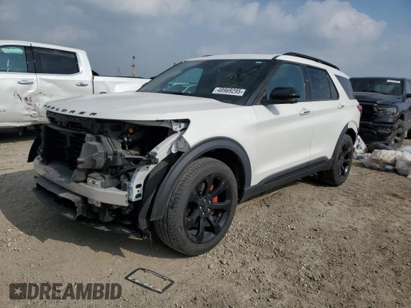 2022 Ford Explorer ST with VIN 1FM5K8GC7NGC52286, listed as a Copart auction lot 48969295 with 53,898 mi miles and Salvage Title. Bid and sale history available at carsss.com. Image 1.