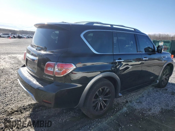 2018 Nissan Armada Platinum with VIN JN8AY2NFXJ9330252, listed as a Copart auction lot 49107385 with 125,596 mi miles and Salvage Title. Bid and sale history available at carsss.com. Image 3.