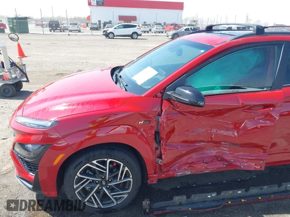 2023 Hyundai Kona N Line with VIN KM8K33A39PU951418, listed as a IAAI auction lot 41834000 with 31,046 mi miles and . Bid and sale history available at carsss.com. Image 6.