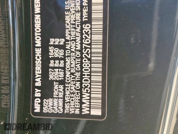 2023 MINI Hardtop Cooper S z VIN WMW53DH08P2S76236, wystawiony jako Copart lot #61500325 z przebiegiem 38 861 mil mil oraz Szkoda całkowita • Salvage title. Historia ofert i sprzedaży dostępna na DreamBid. Obrazek 12.