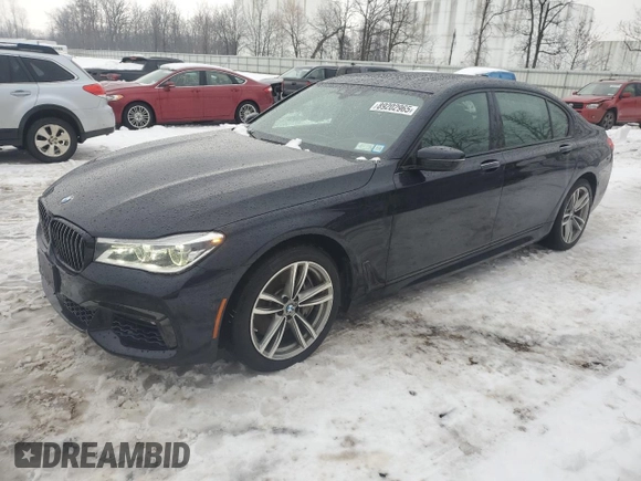 2018 BMW 7 Series 750i xDrive with VIN WBA7F2C54JB238260, listed as a Copart auction lot 89202965 with 51,634 mi miles and Salvage Title. Bid and sale history available at carsss.com. Image 1.