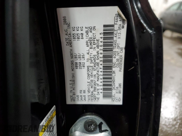 2009 Mitsubishi Eclipse GS with VIN 4A3AK24F49E026445, listed as a Copart auction lot 86142424 with 127,660 mi miles and Salvage Title. Bid and sale history available at carsss.com. Image 14.