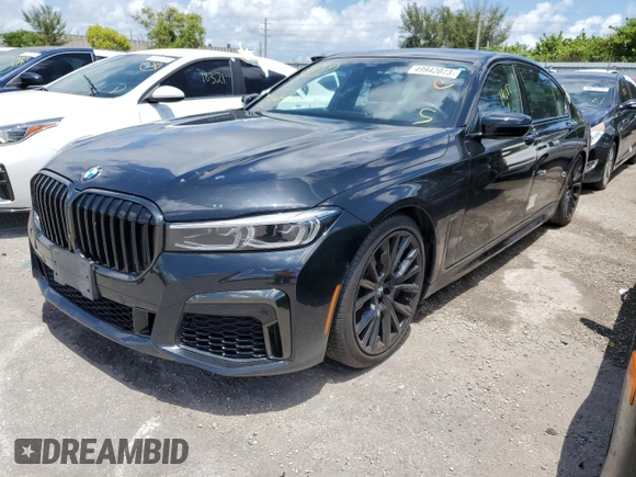 2021 BMW 7 Series 750i xDrive with VIN WBA7U2C08MCF16539, listed as a Copart auction lot 49942073 with 19,846 mi miles. Bid and sale history available at carsss.com. Image 1.