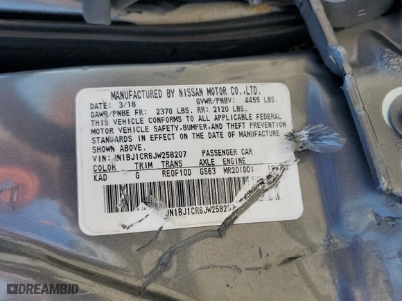 2018 Nissan Rogue Sport S with VIN JN1BJ1CR6JW258207, listed as a Copart auction lot 46476845 with 107,945 mi miles and Salvage Title. Bid and sale history available at carsss.com. Image 15.