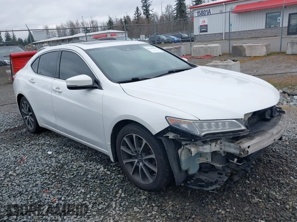 2015 Acura TLX V6 Tech with VIN 19UUB3F57FA009086, listed as a IAAI auction lot 41735411 with 212,203 mi miles. Bid and sale history available at carsss.com. Image 1.