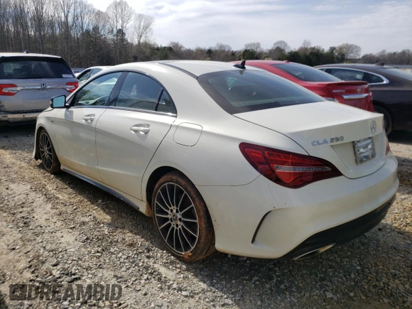 2018 Mercedes-Benz CLA with VIN WDDSJ4EB7JN533819, listed as a Copart auction lot 43959063 with 107,558 mi miles. Bid and sale history available at carsss.com. Image 2.