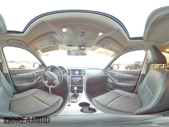 2017 Infiniti Q50 Premium with VIN JN1EV7AP5HM744552, listed as a Copart auction lot 53036705 with 122,100 mi miles and Salvage Title. Bid and sale history available at carsss.com. Image 13.