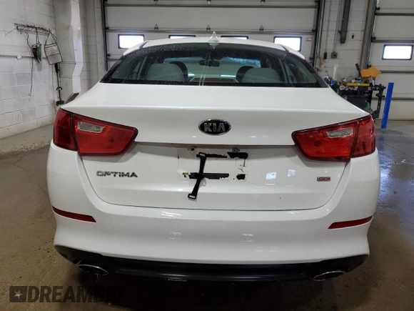 2015 Kia Optima LX with VIN KNAGM4A70F5558185, listed as a Copart auction lot 52097285 with 118,296 mi miles and Salvage Title. Bid and sale history available at DreamBid. Image 6.