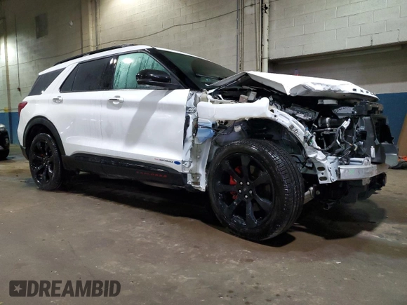 2022 Ford Explorer ST with VIN 1FM5K8GC0NGA46825, listed as a Copart auction lot 41705125 with 26,980 mi miles and Salvage Title. Bid and sale history available at carsss.com. Image 4.