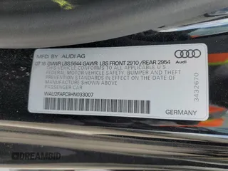 2017 Audi S7 Prestige with VIN WAU2FAFC9HN033007, listed as a Copart auction lot 41119894 with 42,170 mi miles. Bid and sale history available at carsss.com. Image 13.