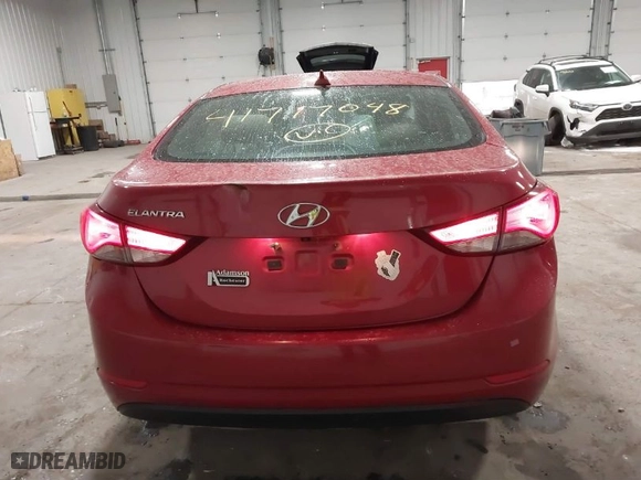 2016 Hyundai Elantra SE with VIN KMHDH4AE1GU556831, listed as a IAAI auction lot 41717048 with 91,730 mi miles. Bid and sale history available at carsss.com. Image 16.