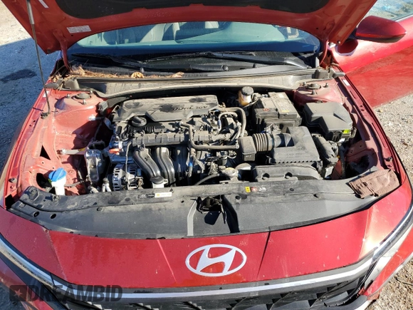 2024 Hyundai Elantra SEL with VIN KMHLM4DGXRU702893, listed as a Copart auction lot 46631995 with 29,294 mi miles and Salvage Title. Bid and sale history available at carsss.com. Image 11.