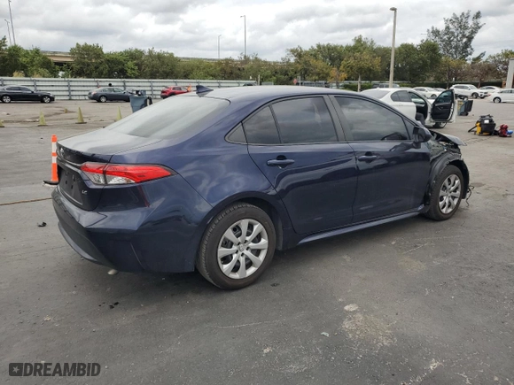 2021 Toyota Corolla LE with VIN JTDEPMAE3MJ166368, listed as a Copart auction lot 48190385 with 27,103 mi miles and Salvage Title. Bid and sale history available at carsss.com. Image 3.