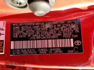 2019 Toyota Prius LE with VIN JTDL9RFU6K3003892, listed as a Copart auction lot 55419575 with 79,144 mi miles and Salvage Title. Bid and sale history available at DreamBid. Image 12.