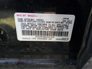 2010 Mitsubishi Lancer GTS with VIN JA32U8FW8AU031934, listed as a Copart auction lot 51247365 with 122,500 mi miles and Salvage Title. Bid and sale history available at carsss.com. Image 13.