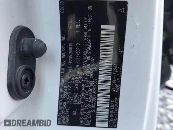 2018 Toyota Sienna SE with VIN 5TDXZ3DC4JS924062, listed as a Copart auction lot 50197695 with Not provided miles and Non repairable. Bid and sale history available at DreamBid. Image 13.