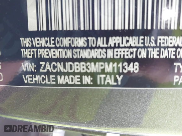 2021 Jeep Renegade Islander with VIN ZACNJDBB3MPM11348, listed as a IAAI auction lot 42609118 with 68,840 mi miles and . Bid and sale history available at DreamBid. Image 9.