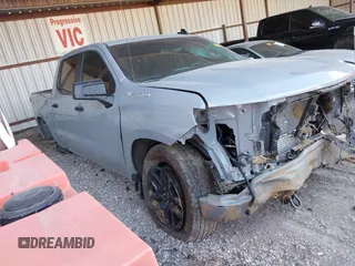 2024 Chevrolet Silverado 1500 Custom with VIN 3GCPABEK9RG155429, listed as a IAAI auction lot 41133921 with 5,635 mi miles and . Bid and sale history available at DreamBid. Image 1.