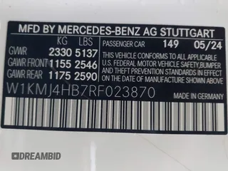 2024 Mercedes-Benz CLE 300 z VIN W1KMJ4HB7RF023870, wystawiony jako IAAI lot #41165727 z przebiegiem 4 831 mil mil oraz . Historia ofert i sprzedaży dostępna na DreamBid. Obrazek 9.
