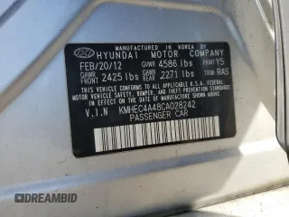 2012 Hyundai Sonata Hybrid with VIN KMHEC4A48CA028242, listed as a Copart auction lot 54690235 with 108,880 mi miles and Clean Title. Bid and sale history available at DreamBid. Image 12.