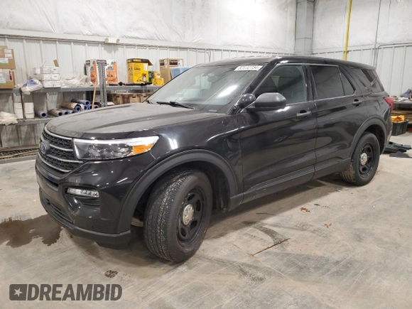 2021 Ford Police Interceptor Utility z VIN 1FM5K8AB0MGB24809, wystawiony jako Copart lot #82532734 z przebiegiem 98 108 mil mil oraz Szkoda całkowita • Salvage title. Historia ofert i sprzedaży dostępna na DreamBid. Obrazek 1.